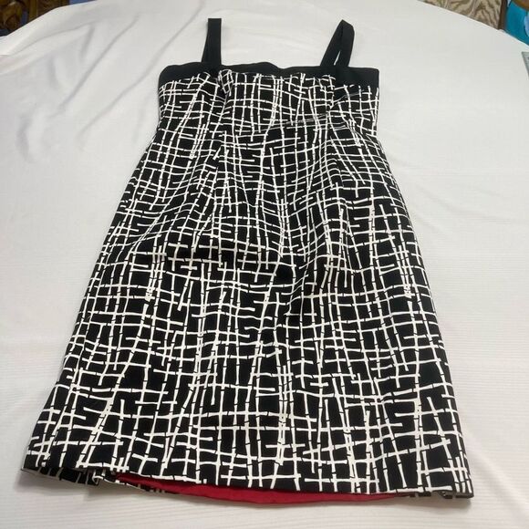 Citrine Black White Cross Print Dress Size 12 - Picture 1 of 9